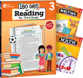 180 Days™: Reading, Writing and Math for Grade 3: 3-Book Set