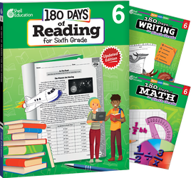 180 Days of Reading, Writing and Math Grade 6: 3-Book Set