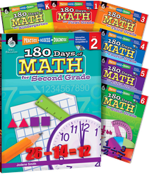 180 Days™: Math for K-6, 7-Book Set