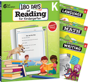 180 Days Reading, Math, Writing, & Language Grade K: 4-Book Set