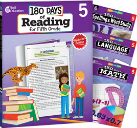 180 Days™: Reading, Spelling, Language, & Math Grade 5: 4-Book Set