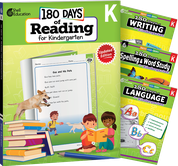 180 Days Reading 2nd Ed, Writing, Spelling, & Language Grade K: 4-Book Set