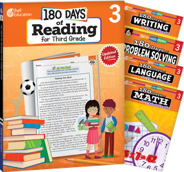 180 Days™: Reading, Math, Problem Solving, Writing, & Language for Grade 3: 5-Book Set